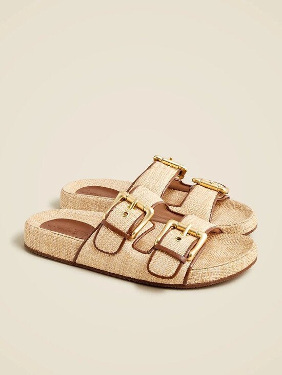 J. Crew Shoes - J. Crew Marlow Slip On Sandals In Raffia Beach Coastal Vacation Resortwear 8.5